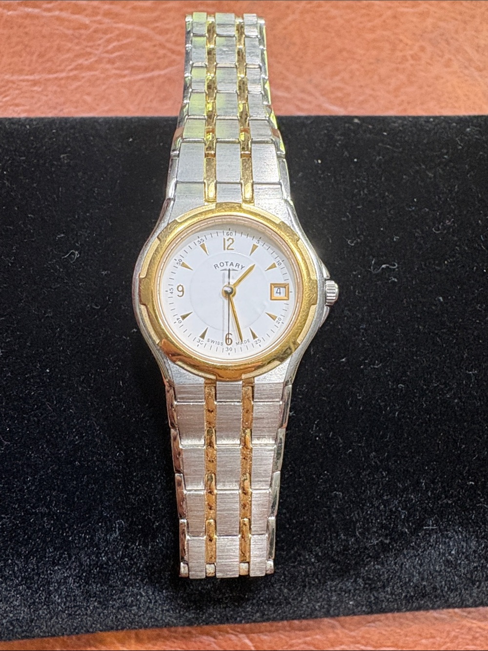 Rotary Ladies Two-Tone Stainless Steel Watch - White Dial Swiss/Sapphire